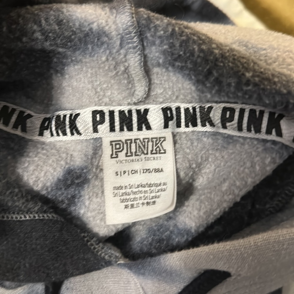 **SOLD ON MERCARI**PINK Victoria’s Secret tie-dyed cropped hoodie size small - Picture 5 of 8